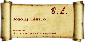 Bogoly László névjegykártya